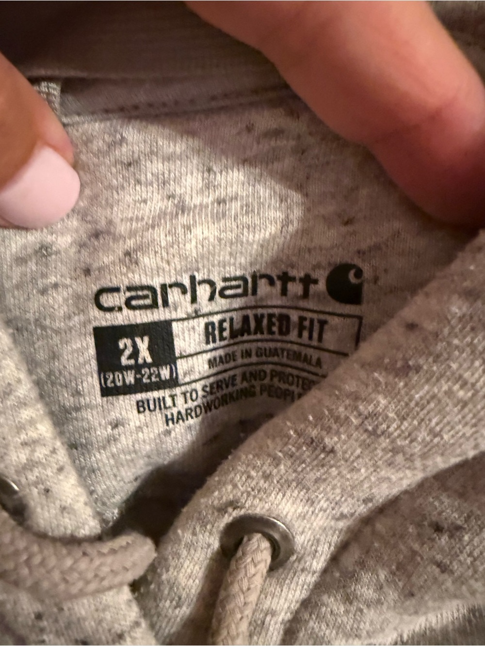 Carhartt women’s Gray Hooded Sweatshirt - Logo Sleeve - Picture 2 of 3